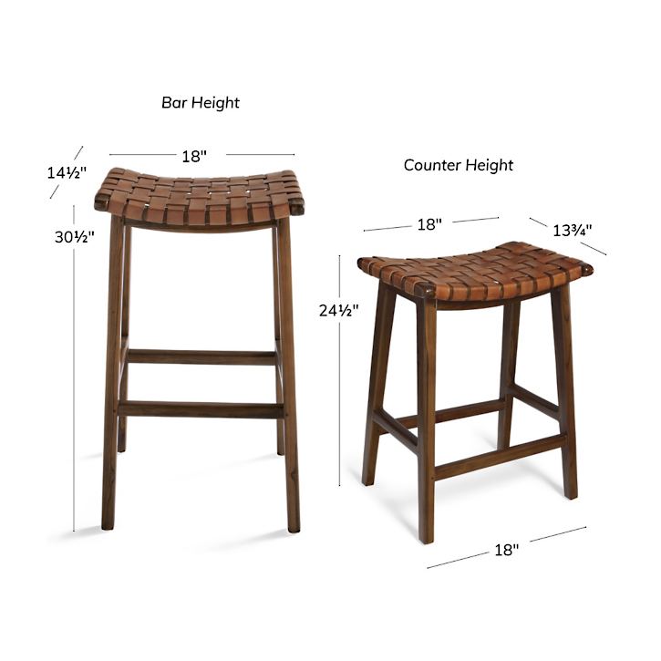 Aeterna Solid Wood Recamier Bar/Counter stool Set of 2 Pieces