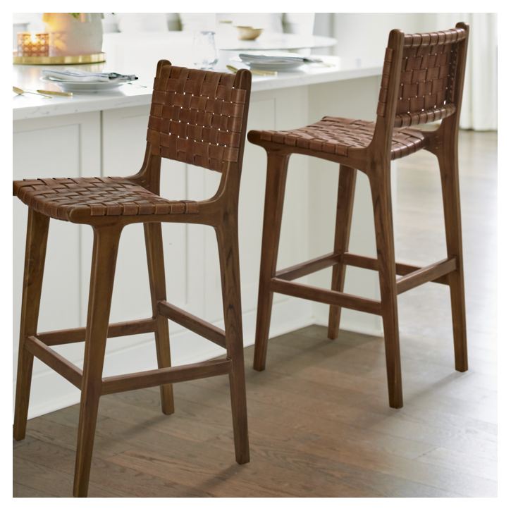 Aeterna Solid wood low back Bar/Counter Stool Set of 2 pieces