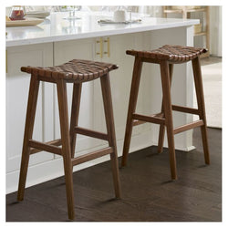 Aeterna Solid Wood Recamier Bar/Counter stool Set of 2 Pieces