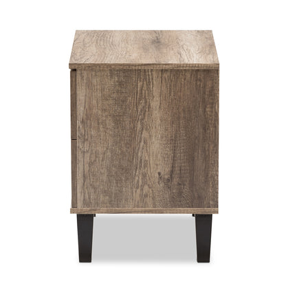 BRYER STUDIO ESTHER MODERN AND CONTEMPORARY LIGHT BROWN WOOD 2-DRAWER NIGHTSTAND