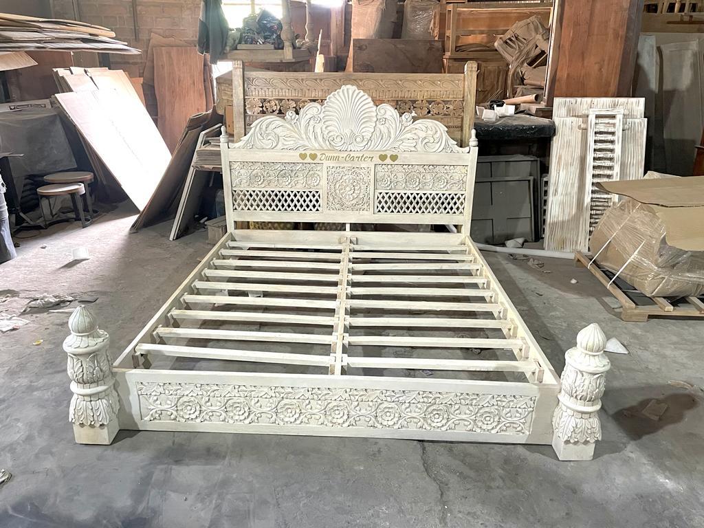 Juffair Hand Carved Solid Wood Bed