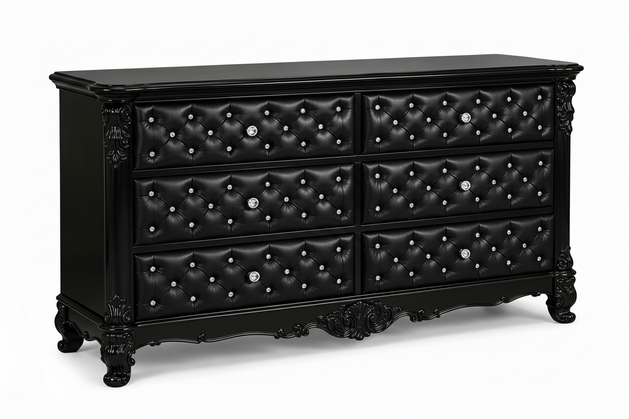 Zaraa™ Hand-Carved Solid Wood Tufted Dresser