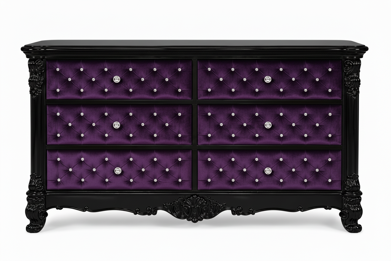 Zaraa™ Hand-Carved Solid Wood Tufted Dresser