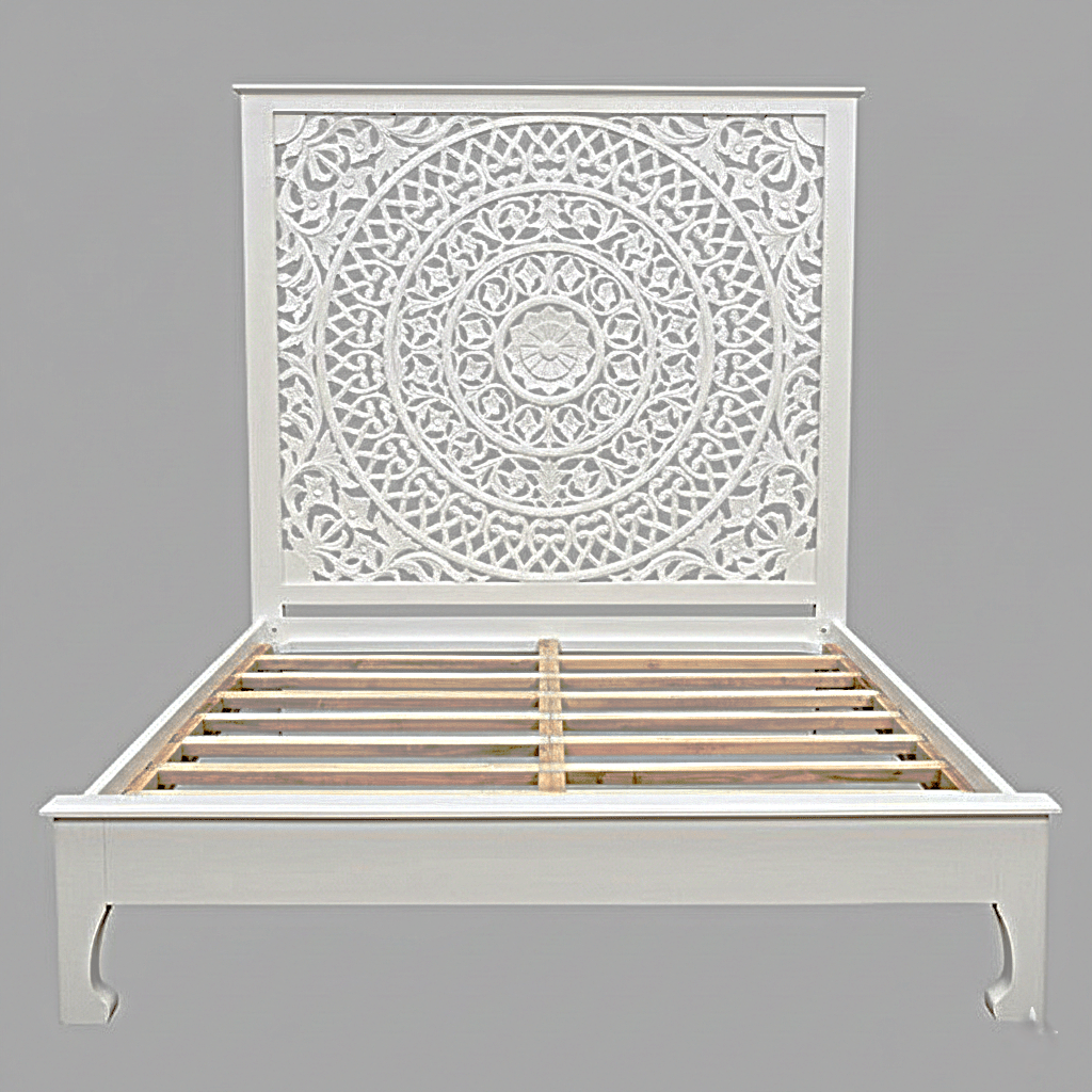 Alamid Hand carved Indian Bed - HF Commercial Furniture