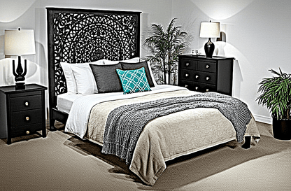 Alamid Hand carved Indian Bed by Hibashi Furniture – handcrafted solid wood furniture made in India