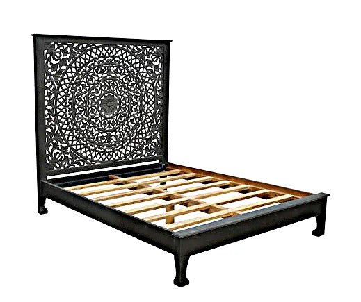 Alamid Hand carved Indian Bed – handcrafted solid wood furniture