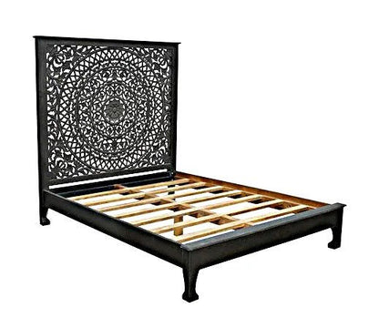 Alamid Hand carved Indian Bed – handcrafted solid wood furniture