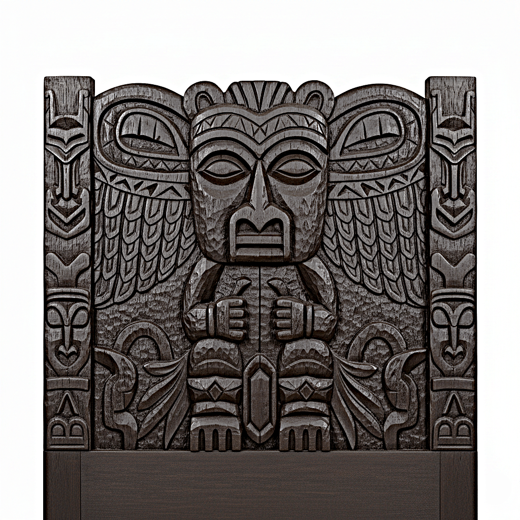 Ancestral Totem Hand - Carved Solid Wooden Gothic Platform Bed by Hibashi Furniture – handcrafted solid wood furniture made in India