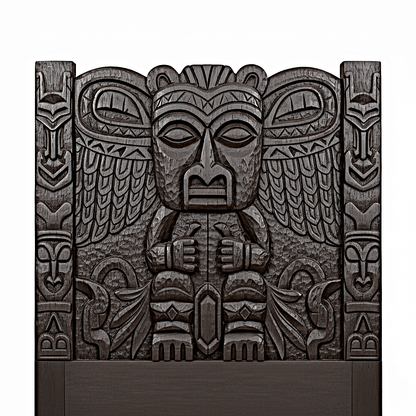 Ancestral Totem Hand - Carved Solid Wooden Gothic Platform Bed by Hibashi Furniture – handcrafted solid wood furniture made in India