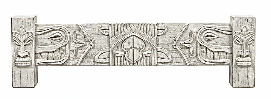 Ancestral Totem Hand - Carved Solid Wooden Gothic Platform Bed by Hibashi Furniture – handcrafted solid wood furniture made in India