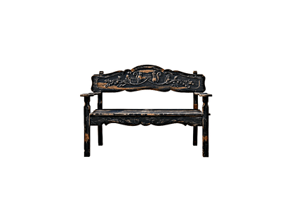 ANILA Hand Carved Garden Bench – handcrafted solid wood furniture