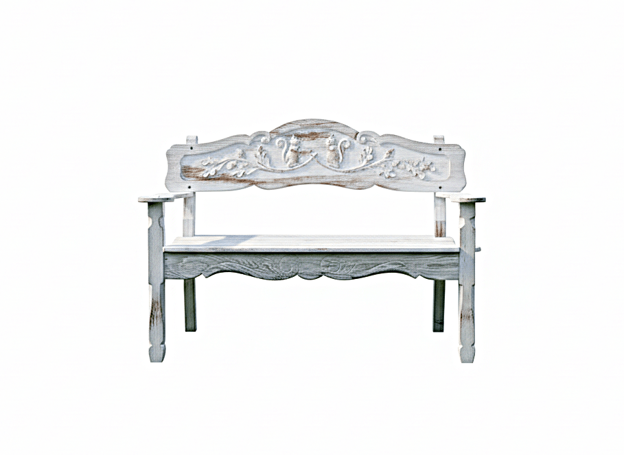 ANILA Hand Carved Garden Bench – handcrafted solid wood furniture