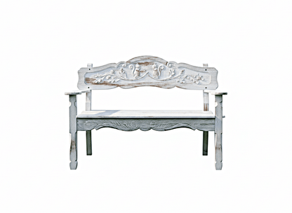 ANILA Hand Carved Garden Bench – handcrafted solid wood furniture