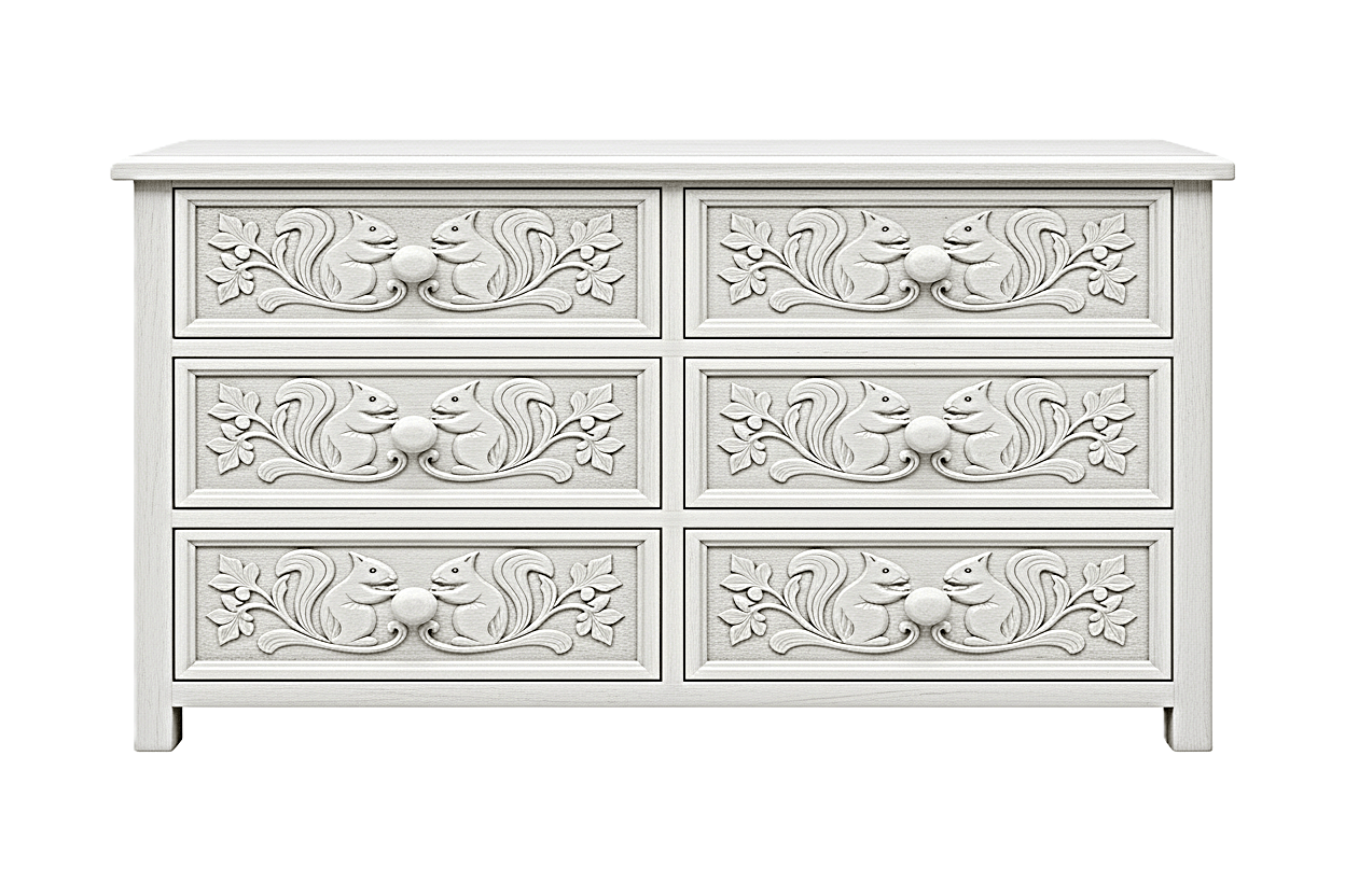Anila™ Hand - Carved Solid Wood Dresser – handcrafted solid wood furniture