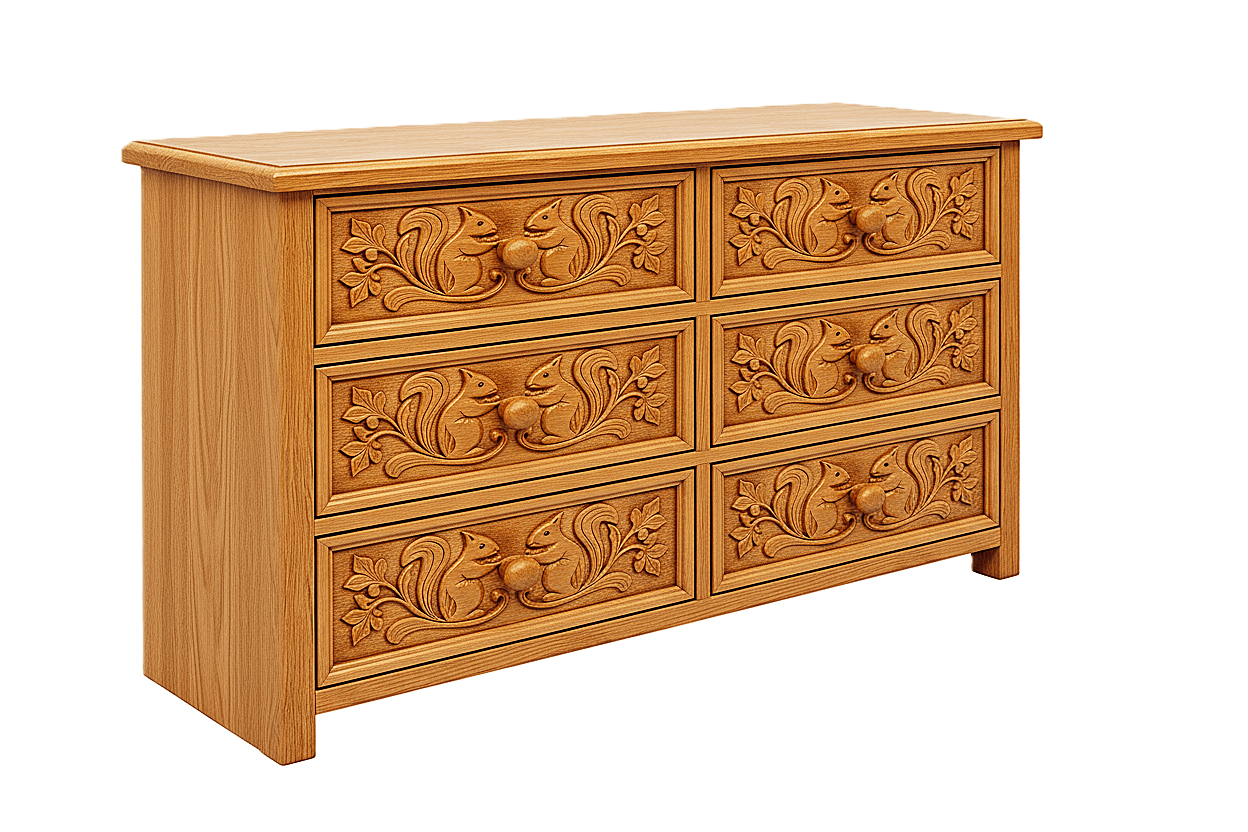Anila™ Hand - Carved Solid Wood Dresser – handcrafted solid wood furniture