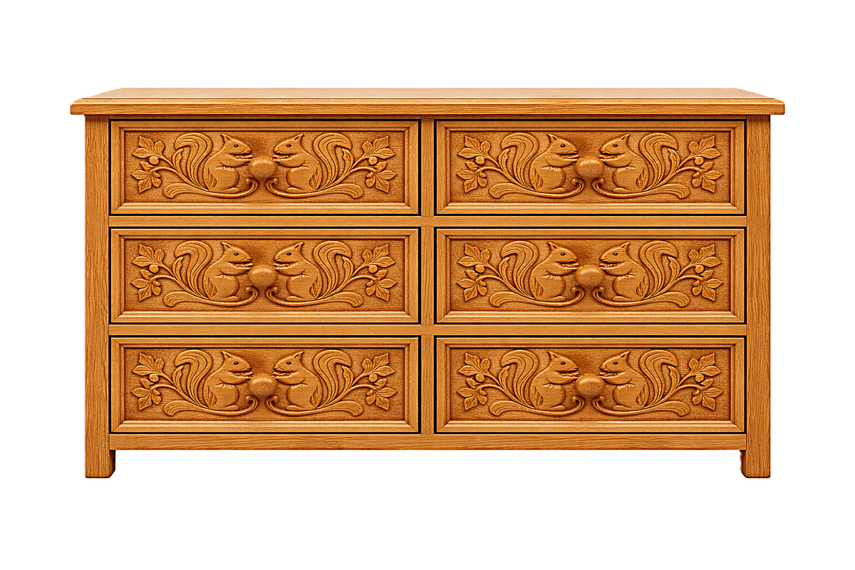 Anila™ Hand - Carved Solid Wood Dresser – handcrafted solid wood furniture