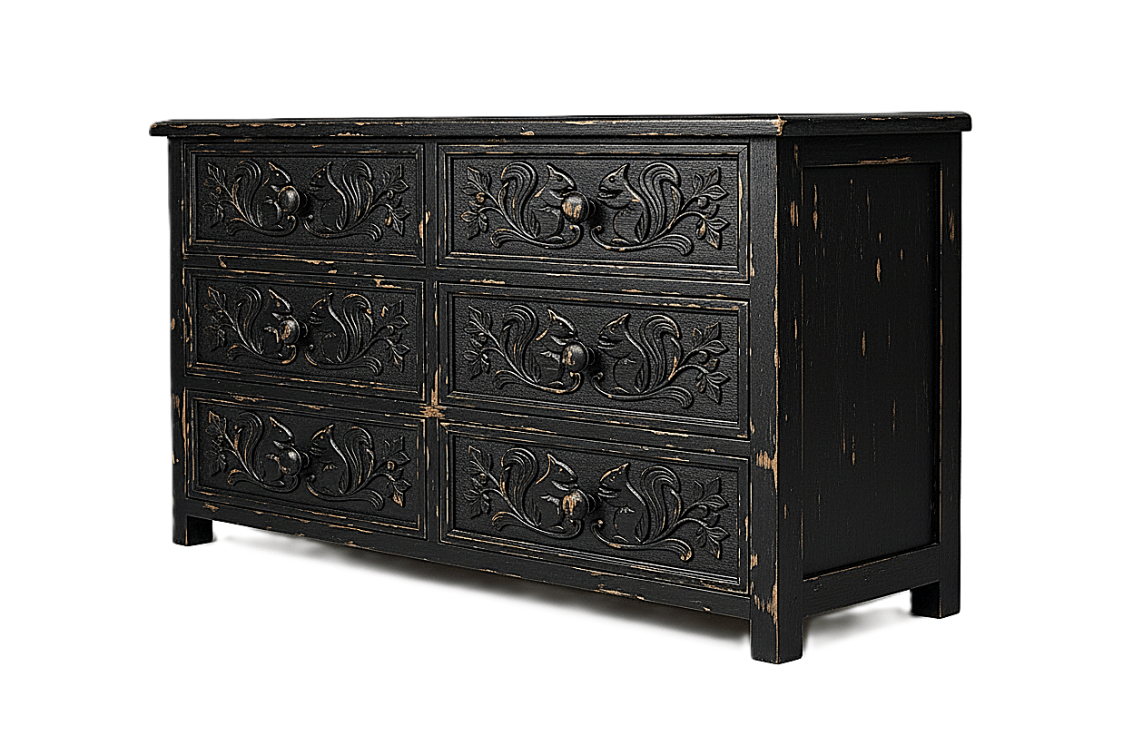 Anila™ Hand - Carved Solid Wood Dresser – handcrafted solid wood furniture