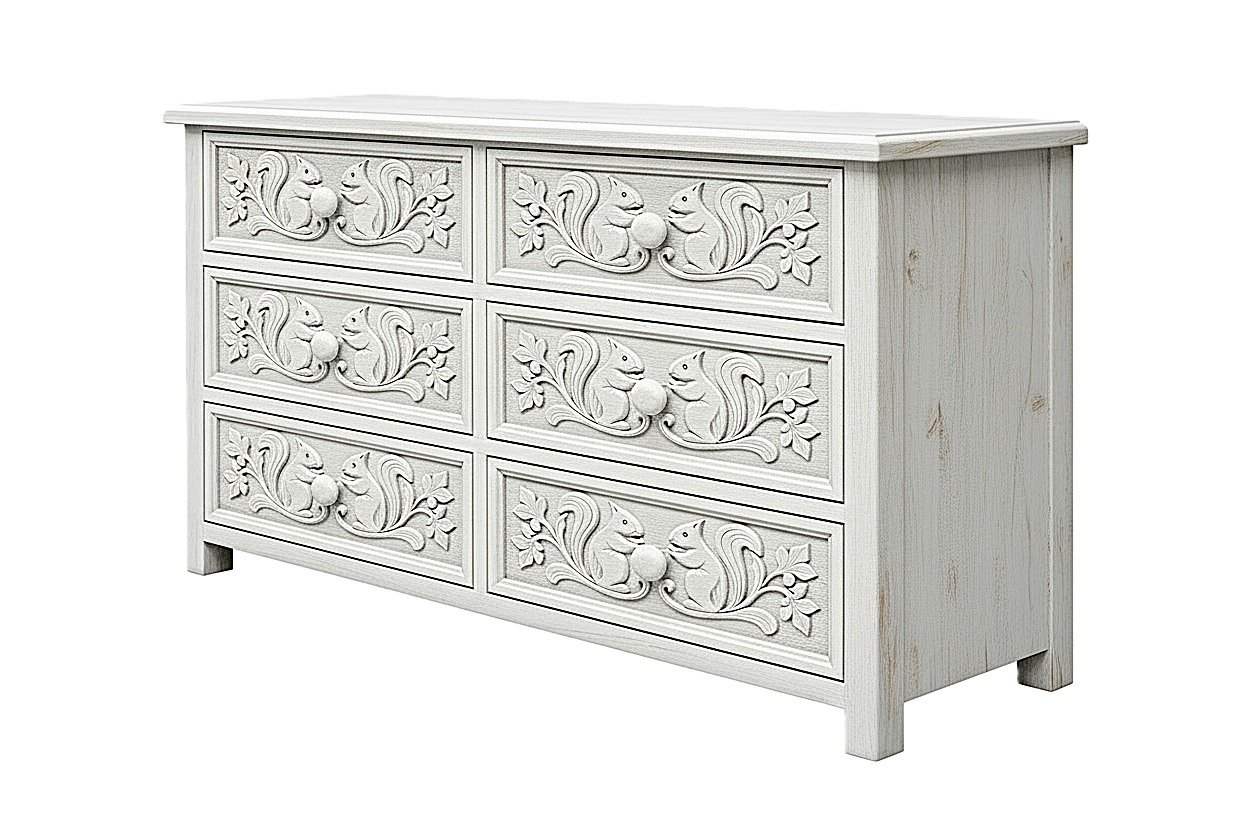 Anila™ Hand - Carved Solid Wood Dresser – handcrafted solid wood furniture