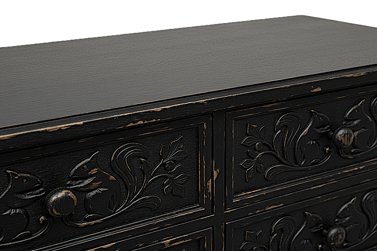 Anila™ Hand - Carved Solid Wood Dresser – handcrafted solid wood furniture