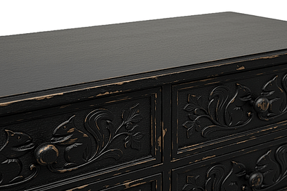 Anila™ Hand - Carved Solid Wood Dresser – handcrafted solid wood furniture