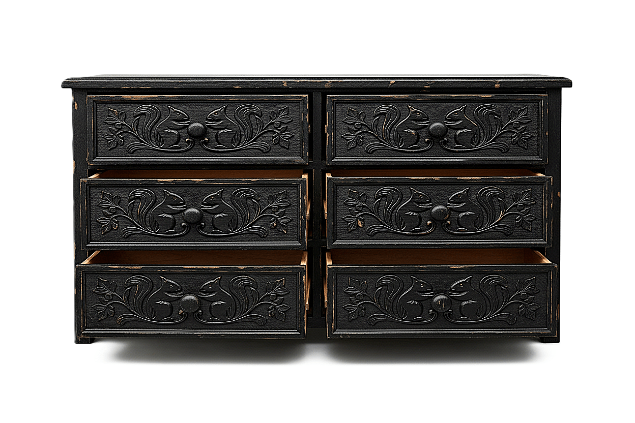 Anila™ Hand - Carved Solid Wood Dresser – handcrafted solid wood furniture