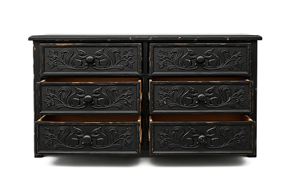 Anila™ Hand - Carved Solid Wood Dresser – handcrafted solid wood furniture