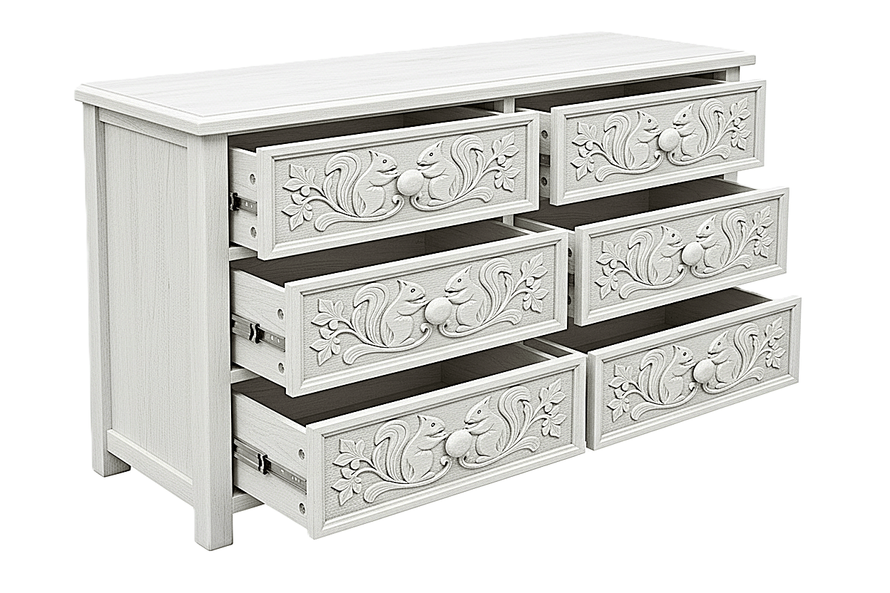 Anila™ Hand - Carved Solid Wood Dresser – handcrafted solid wood furniture