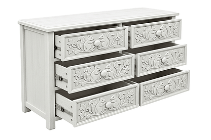Anila™ Hand - Carved Solid Wood Dresser – handcrafted solid wood furniture