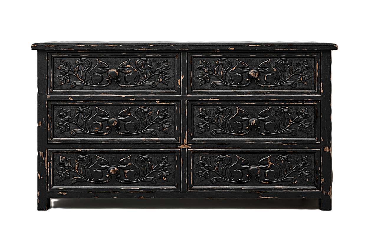 Anila™ Hand - Carved Solid Wood Dresser – handcrafted solid wood furniture