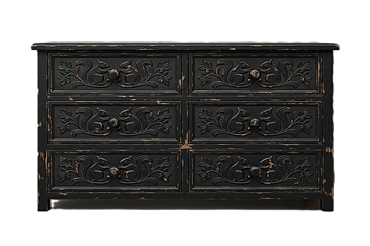 Anila™ Hand - Carved Solid Wood Dresser – handcrafted solid wood furniture