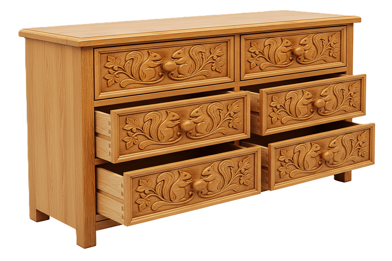 Anila™ Hand - Carved Solid Wood Dresser – handcrafted solid wood furniture
