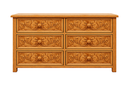Anila™ Hand - Carved Solid Wood Dresser – handcrafted solid wood furniture