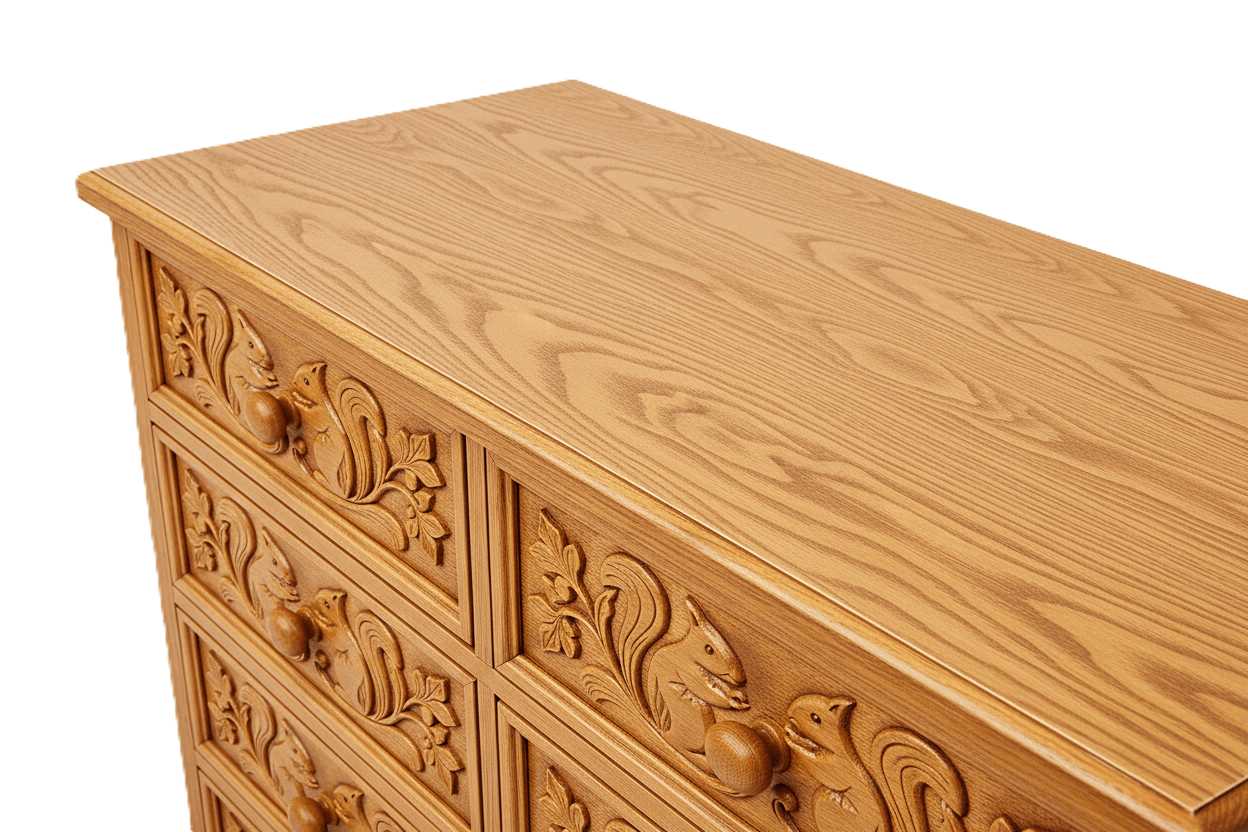 Anila™ Hand - Carved Solid Wood Dresser – handcrafted solid wood furniture