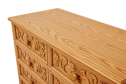 Anila™ Hand - Carved Solid Wood Dresser – handcrafted solid wood furniture