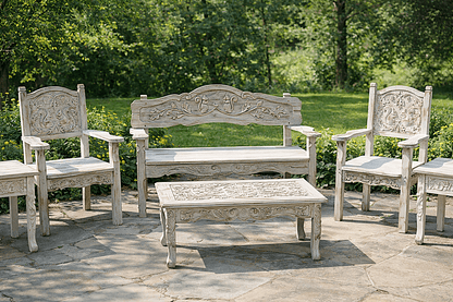 Anila™ Hand - Carved Solid Wood Garden Bench & Seating Collection – handcrafted solid wood furniture