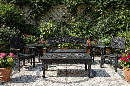 Anila™ Hand - Carved Solid Wood Garden Bench & Seating Collection – handcrafted solid wood furniture