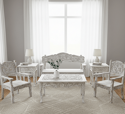 Anila™ Hand - Carved Solid Wood Indoor/Outdoor Bench & Seating Collection – handcrafted solid wood furniture