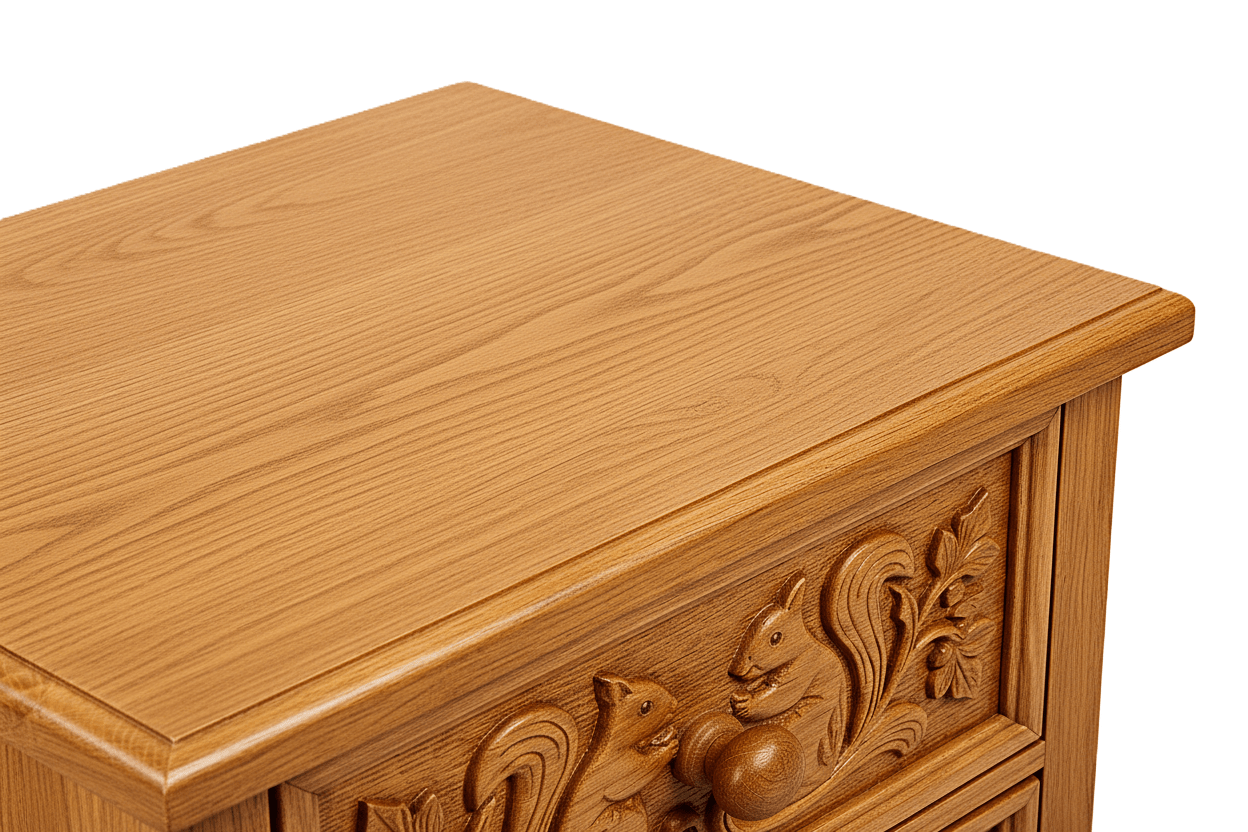 Anila™ Hand - Carved Solid Wood Nightstand – handcrafted solid wood furniture