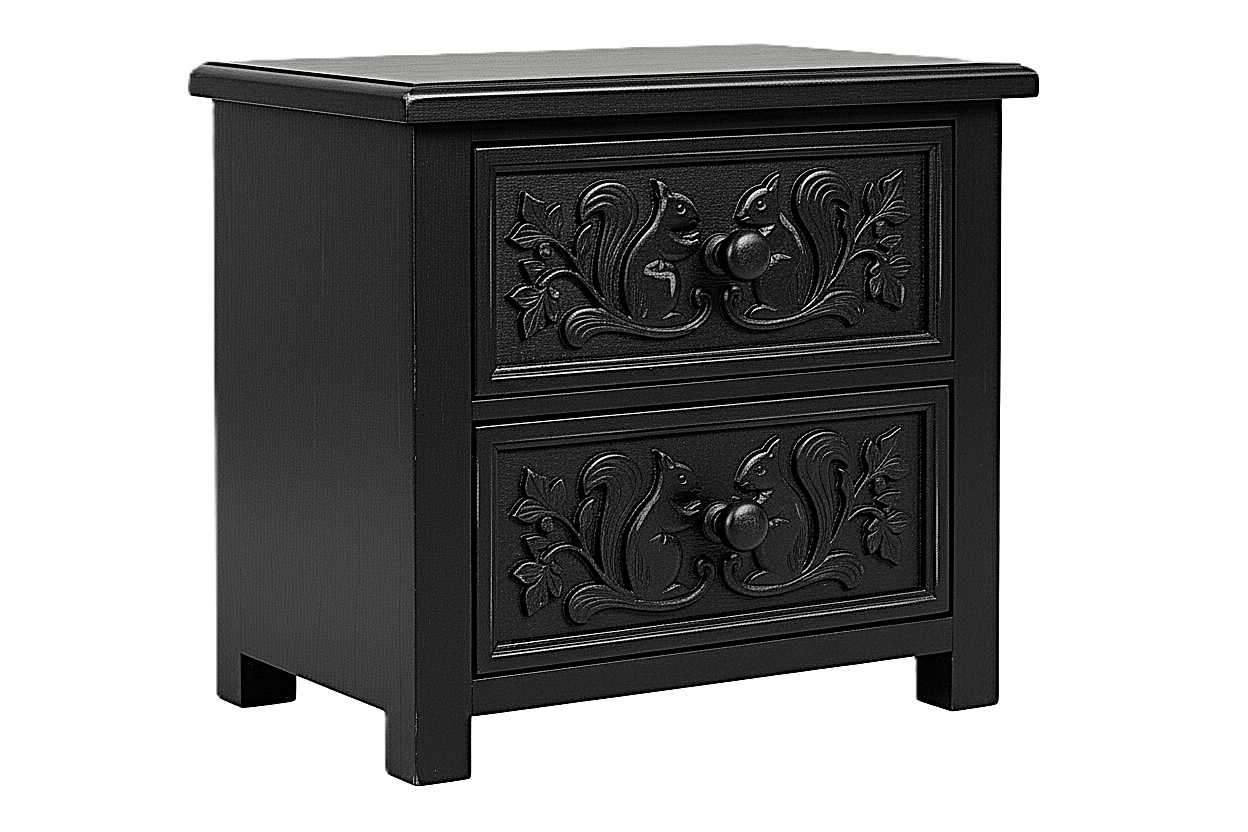Anila™ Hand - Carved Solid Wood Nightstand – handcrafted solid wood furniture