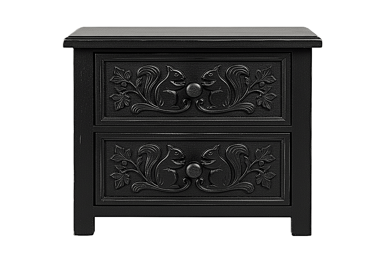 Anila™ Hand - Carved Solid Wood Nightstand – handcrafted solid wood furniture