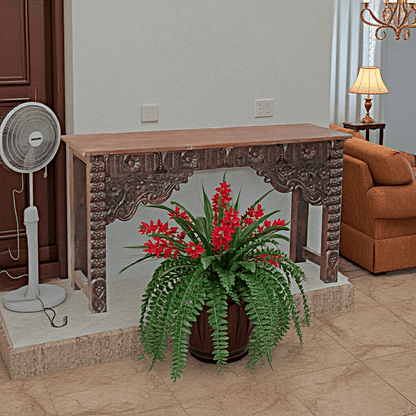 Antique Hand Carved Hall Table – handcrafted solid wood furniture