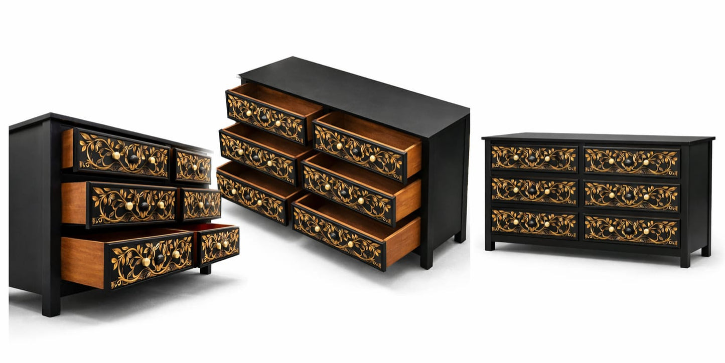 Arbor Vitae Royale™ Hand - Carved Tree of Life Solid Wood Platform Bed / Bed Collection – handcrafted solid wood furniture