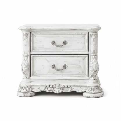 Aurelian Crest™ Hand - Carved Solid Wood Nightstand – handcrafted solid wood furniture