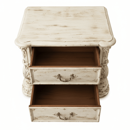 Aurelian Crest™ Hand - Carved Solid Wood Nightstand – handcrafted solid wood furniture