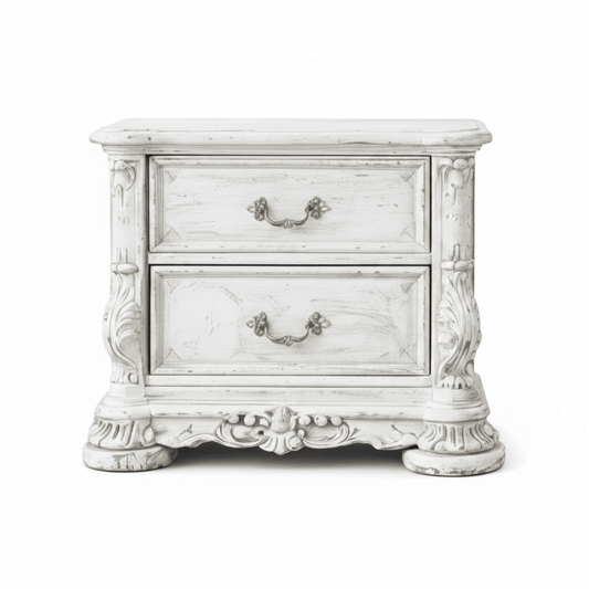 Aurelian Crest™ Hand - Carved Solid Wood Nightstand – handcrafted solid wood furniture
