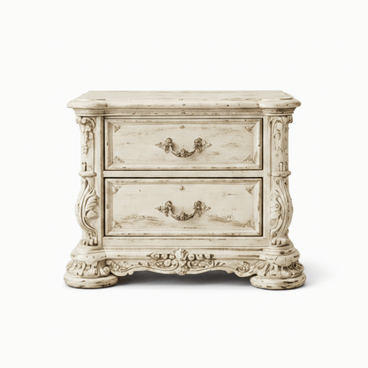 Aurelian Crest™ Hand - Carved Solid Wood Nightstand – handcrafted solid wood furniture