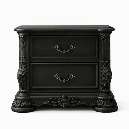 Aurelian Crest™ Hand - Carved Solid Wood Nightstand – handcrafted solid wood furniture