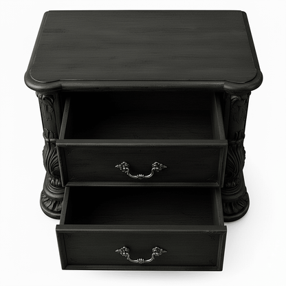 Aurelian Crest™ Hand - Carved Solid Wood Nightstand – handcrafted solid wood furniture