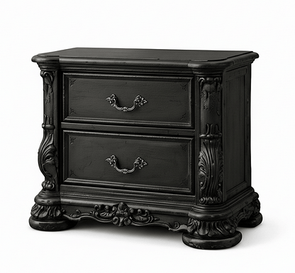 Aurelian Crest™ Hand - Carved Solid Wood Nightstand – handcrafted solid wood furniture