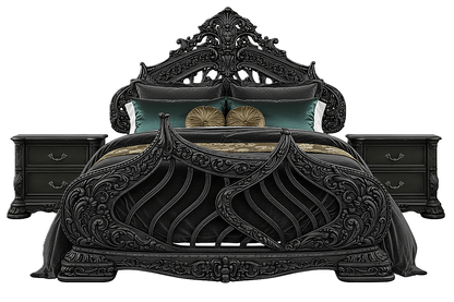 Aurelian Crest™ Hand - Carved Solid Wood Platform Bed & Bedroom Collection – handcrafted solid wood furniture